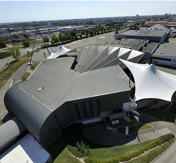 Vue aérienne du Parc des Expositions de Colmar