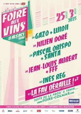 Affiche du Festival de la Foire aux vins - Parc des expositions de comar - du 25/07/2025 au 03/08/2025